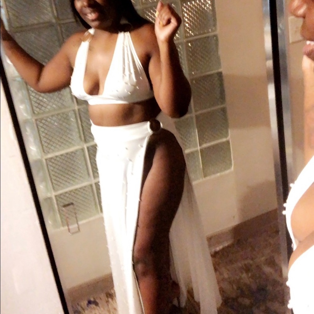 Two piece skirt set (white)